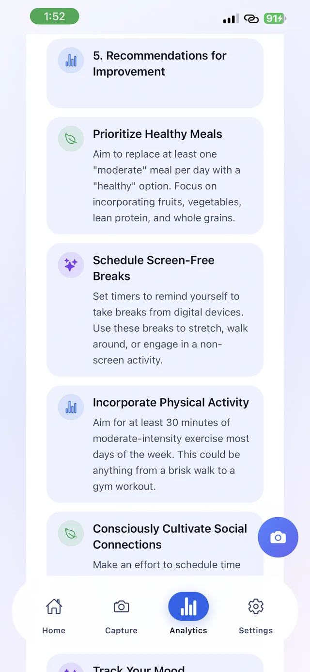 Sharing settings screen